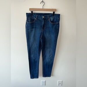 Seven7 Women's Tummyless High Rise Jeans - Dark Blue Size 16